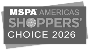 mspa americas shoppers' choice 2026 award winner logo for mystery shopping grayscale